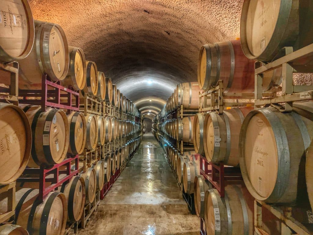 wine stored in barrels
